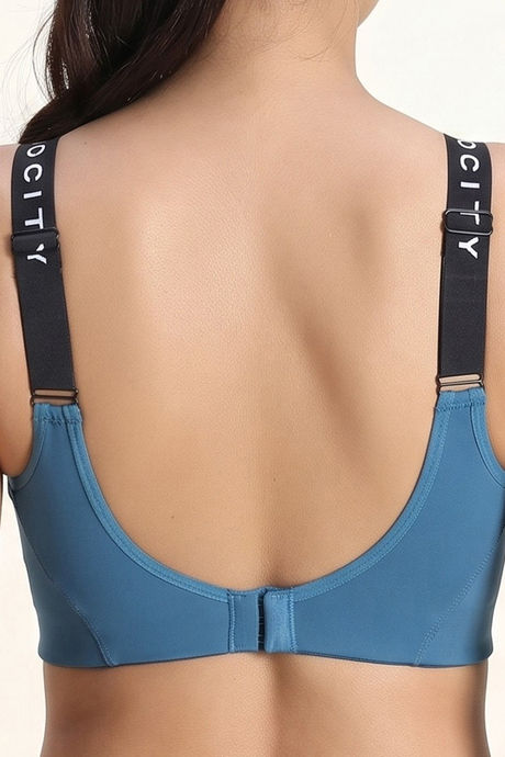 Zelocity Medium Impact Sports Bra - Saxony Blue — image 6